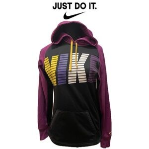 Nike Women’s Therma-Fit Spellout Graphic Purple Hoodie w/ thumb hole sleeves